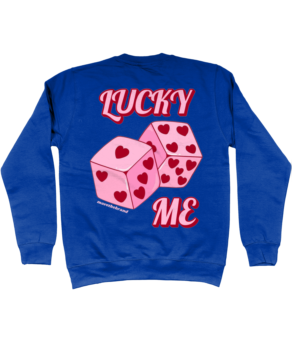 mave the brand sweater blauw met roze trui print achterkant